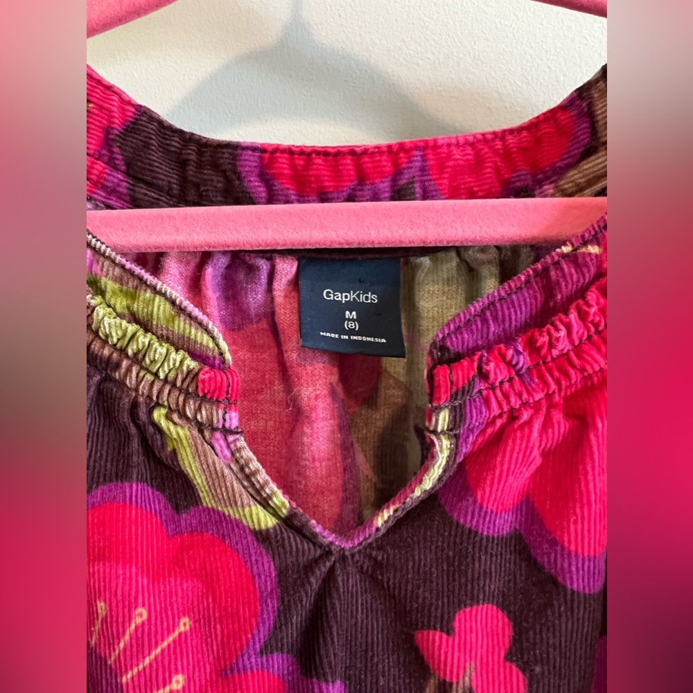 Gap Girls Floral Corduroy Dress Medium (Size 8) - Picture 5 of 7
